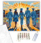  Ballagó Fiatalok Naplementében - számfestő készlet - 40×50 cm (Keretre feszítve)