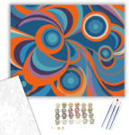  Kinetikus Ovális Absztrakció - számfestő készlet - 40×50 cm (Keretre feszítve)