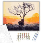 Szarvasi Nagy Agancsokkal - számfestő készlet - 40×50 cm (Keretre feszítve)