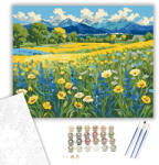  Hegyek Virágos Kertje - számfestő készlet - 40×50 cm (Keretre feszítve)