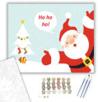 Számfestő Mikulás és havas fenyő - számfestő készlet - 40×50 cm (Keretre feszítve) (santaclaus108-40X50-KF)