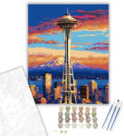 Számfestő Space Needle Seattle Naplementében - számfestő készlet - 50×60 cm (Keretre feszítve) (crea7083-50X60-KF)