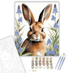  Barna Nyuszi Levendulával - számfestő készlet - 40×50 cm (Keretre feszítve)