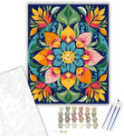  Természet Ihlette Mandala Virágokkal és Levelekkel - számfestő készlet - 40×50 cm (Keretre feszítve)