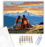  Szerelmespár a Hegyekben - számfestő készlet - 40×50 cm (Keretre feszítve)