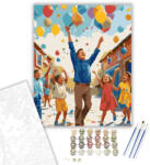 Számfestő Óvodai Ballagás Színes Lufikkal - számfestő készlet - 40×50 cm (Keretre feszítve) (crea6334-40X50-KF)