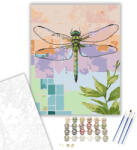 Számfestő Szitakötő Irizáló Szárnyakkal - számfestő készlet - 40×50 cm (Keretre feszítve) (crea7347-40X50-KF)