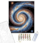  Spirálgalaxis Csillagokkal - számfestő készlet - 40×50 cm (Keretre feszítve)