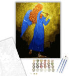 Számfestő Kék ruhás angyal - számfestő készlet - 40×50 cm (Keretre feszítve) (crea550-40X50-KF)