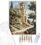 Számfestő Kréta Olajfaligete és Kápolnája - számfestő készlet - 40×50 cm (Keretre feszítve) (crea6850-40X50-KF)