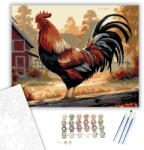  Büszke Kakas a Farmon - számfestő készlet - 40×50 cm (Keretre feszítve)