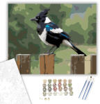  Szarkamadár a Kerítésen - számfestő készlet - 40×50 cm (Keretre feszítve)