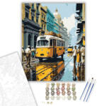  Kolkata Sárga Taxi és Villamos - számfestő készlet - 40×50 cm (Keretre feszítve)