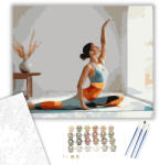  Jóga Póz Minimalista Beltérben - számfestő készlet - 40×50 cm (Keretre feszítve)