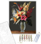  Trópusi Virágcsokor - számfestő készlet - 40×50 cm (Keretre feszítve)