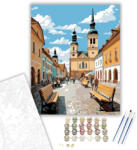  Eger Főtere a Minorita Templommal - számfestő készlet - 80×100 cm (Keretre feszítve)