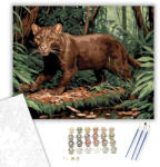  Jaguarundi az Erdő Mélyén - számfestő készlet - 40×50 cm (Keretre feszítve)