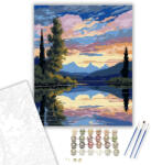  Tükröződő Hegyek Harmóniája - számfestő készlet - 40×50 cm (Keretre feszítve)