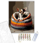  Chihuahua Kötött Pulóverben - számfestő készlet - 40×50 cm (Keretre feszítve)