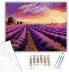  Levendulamező Alkonyatban - számfestő készlet - 40×50 cm (Keretre feszítve)