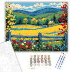  Tavaszi Táj Harmóniája - számfestő készlet - 40×50 cm (Keretre feszítve)