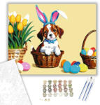  Húsvéti Hangulat - húsvéti számfestő készlet - 40×50 cm (Keretre feszítve)