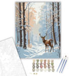  Téli Erdő Szarvassal - számfestő készlet - 40×50 cm (Keretre feszítve)