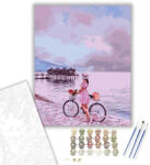 Számfestő Biciklivel a parton - számfestő készlet - 40×50 cm (Keretre feszítve) (crea1431-40X50-KF)