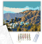 Hollywood Felirat Los Angelesben - számfestő készlet - 40×50 cm (Keretre feszítve)