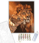 Számfestő Oroszlánok - számfestő készlet - 40×50 cm (Keretre feszítve) (6398-40X50-KF)