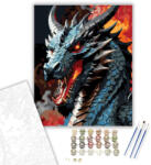Számfestő Tűzokádó Sárkány - számfestő készlet - 40×50 cm (Keretre feszítve) (crea7442-40X50-KF)