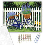  Levendulás Kerékpár Álom - számfestő készlet - 40×50 cm (Keretre feszítve)