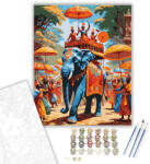  Hindu Fesztiváli Felvonulás - számfestő készlet - 40×50 cm (Keretre feszítve)