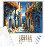  Tengerre Nyíló Színes Utcácska - számfestő készlet - 40×50 cm (Keretre feszítve)