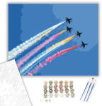 Számfestő Műrepülő Csapat Színes Füsttel - számfestő készlet - 40×50 cm (Keretre feszítve) (crea7127-40X50-KF)