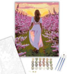 Számfestő Naplemente Lila Orgona Mező - számfestő készlet - 40×50 cm (Keretre feszítve) (crea5724-40X50-KF)