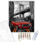 Számfestő Piros cabrio - számfestő készlet - 40×50 cm (Keretre feszítve) (crea507-40X50-KF)