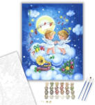  Gyermek angyalkák - számfestő készlet - 40×50 cm (Keretre feszítve)