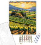 Számfestő Naplemente a Toszkán Szőlőskertben - számfestő készlet - 40×50 cm (Keretre feszítve) (crea5905-40X50-KF)