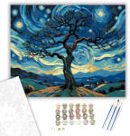Számfestő Csillagfényes Táj Harmóniája - számfestő készlet - 40×50 cm (Keretre feszítve) (crea5334-40X50-KF)