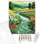 Virágzó Patak Varázsa - számfestő készlet - 40×50 cm (Keretre feszítve)