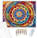  Om Szimbólum Mandala - számfestő készlet - 40×50 cm (Keretre feszítve)