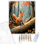 Varázslatos Őszi Erdő Rókával - számfestő készlet - 40×50 cm (Keretre feszítve)