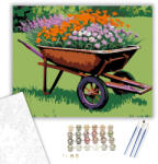 Számfestő Virágos Taliga Harmóniája - számfestő készlet - 40×50 cm (Keretre feszítve) (crea5290-40X50-KF)