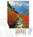 Számfestő Pipacsos Hegyi Ösvény - számfestő készlet - 40×50 cm (Keretre feszítve) (crea5584-40X50-KF)