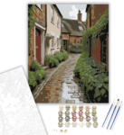  Angol Falu Eső Után - számfestő készlet - 40×50 cm (Keretre feszítve)