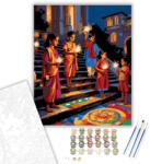  Diwali Éjszaka Gyerekekkel - számfestő készlet - 40×50 cm (Keretre feszítve)