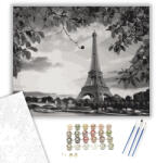  Eiffel Torony - számfestő készlet - 40×50 cm (Keretre feszítve)