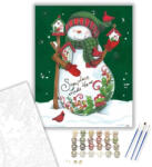 Számfestő Karácsonyi hóember - számfestő készlet - 40×50 cm (Keretre feszítve) (crea261-40X50-KF)