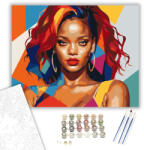  Híres Énekesnő Színes Portré - számfestő készlet - 40×50 cm (Keretre feszítve)